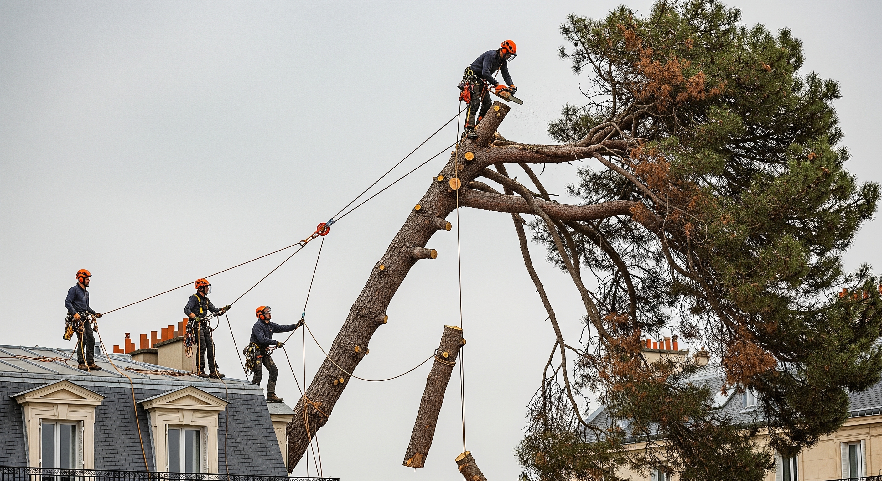 Abattage d'un arbre mort à Paris