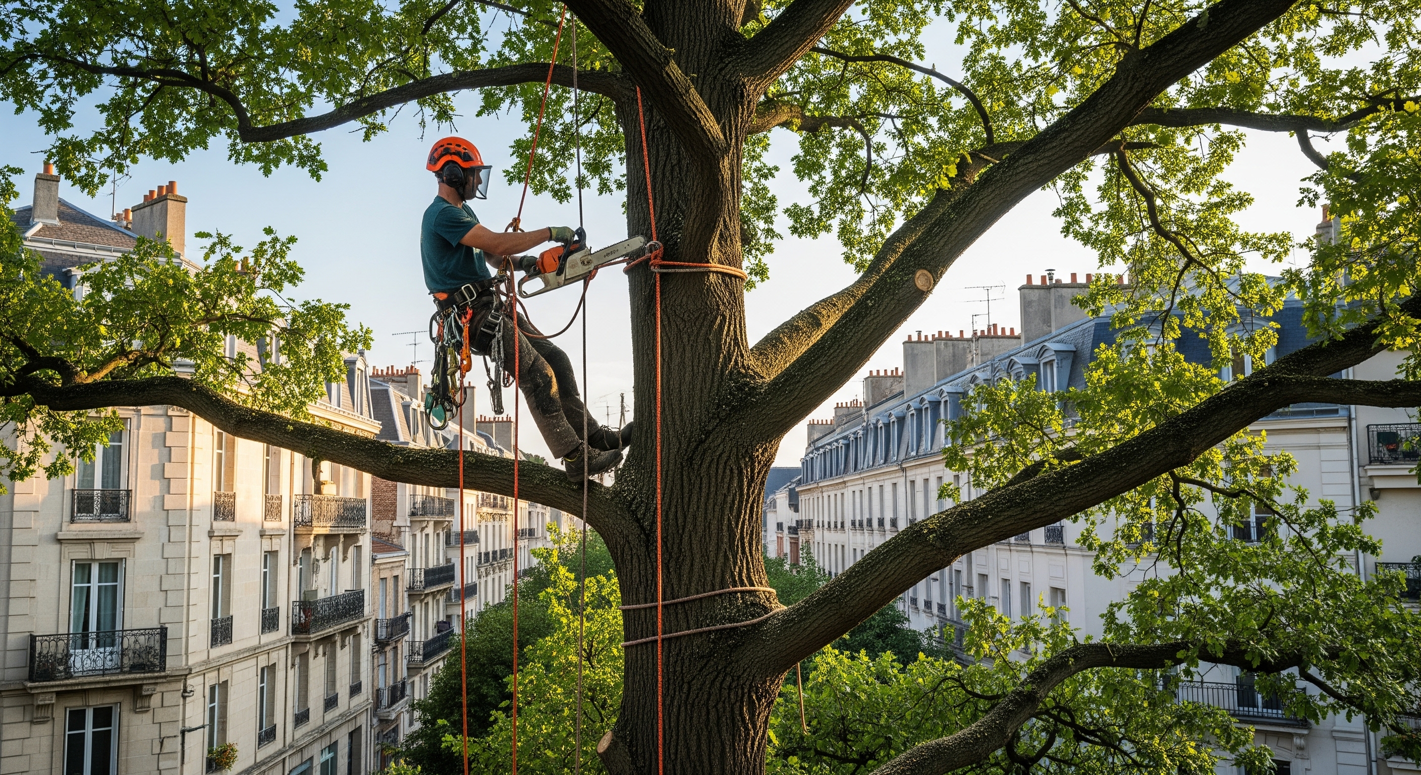 Élagage d'un chêne à Saint-Maur