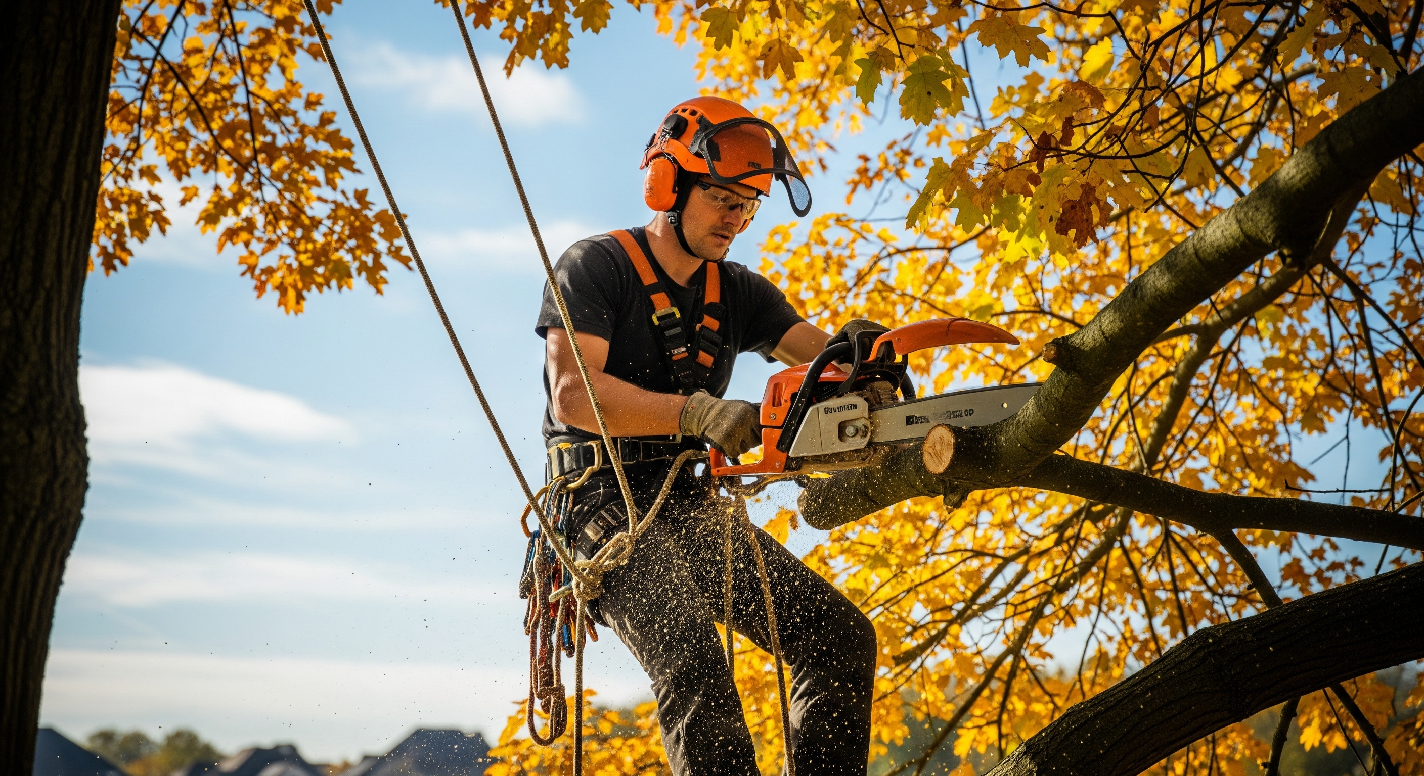 Élagueur au travail