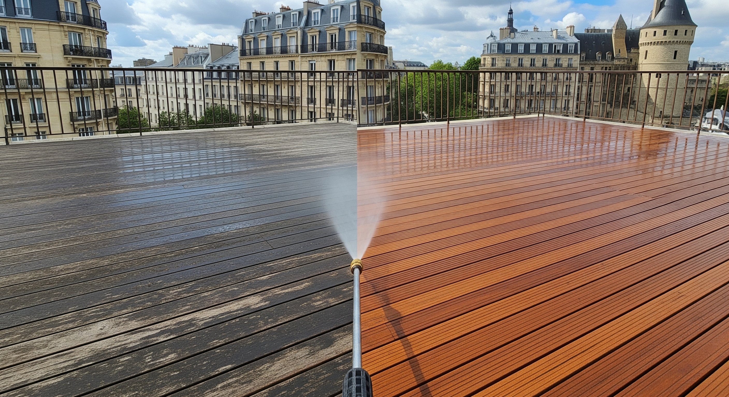 Nettoyage terrasse en bois à Vincennes