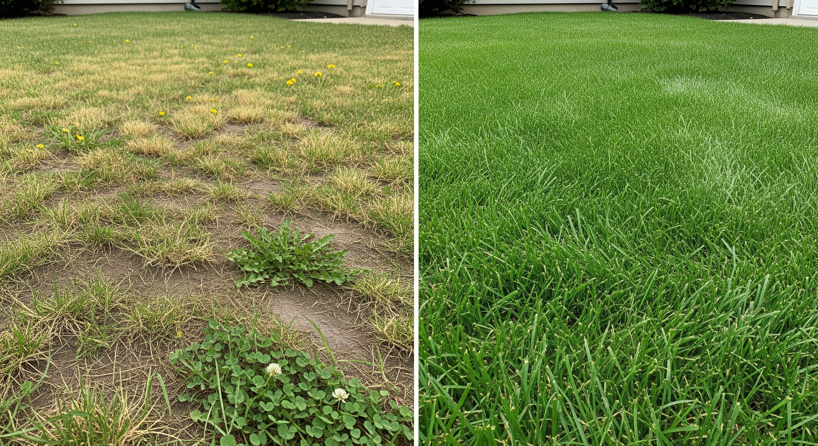 Pelouse parfaitement tondue et entretenue