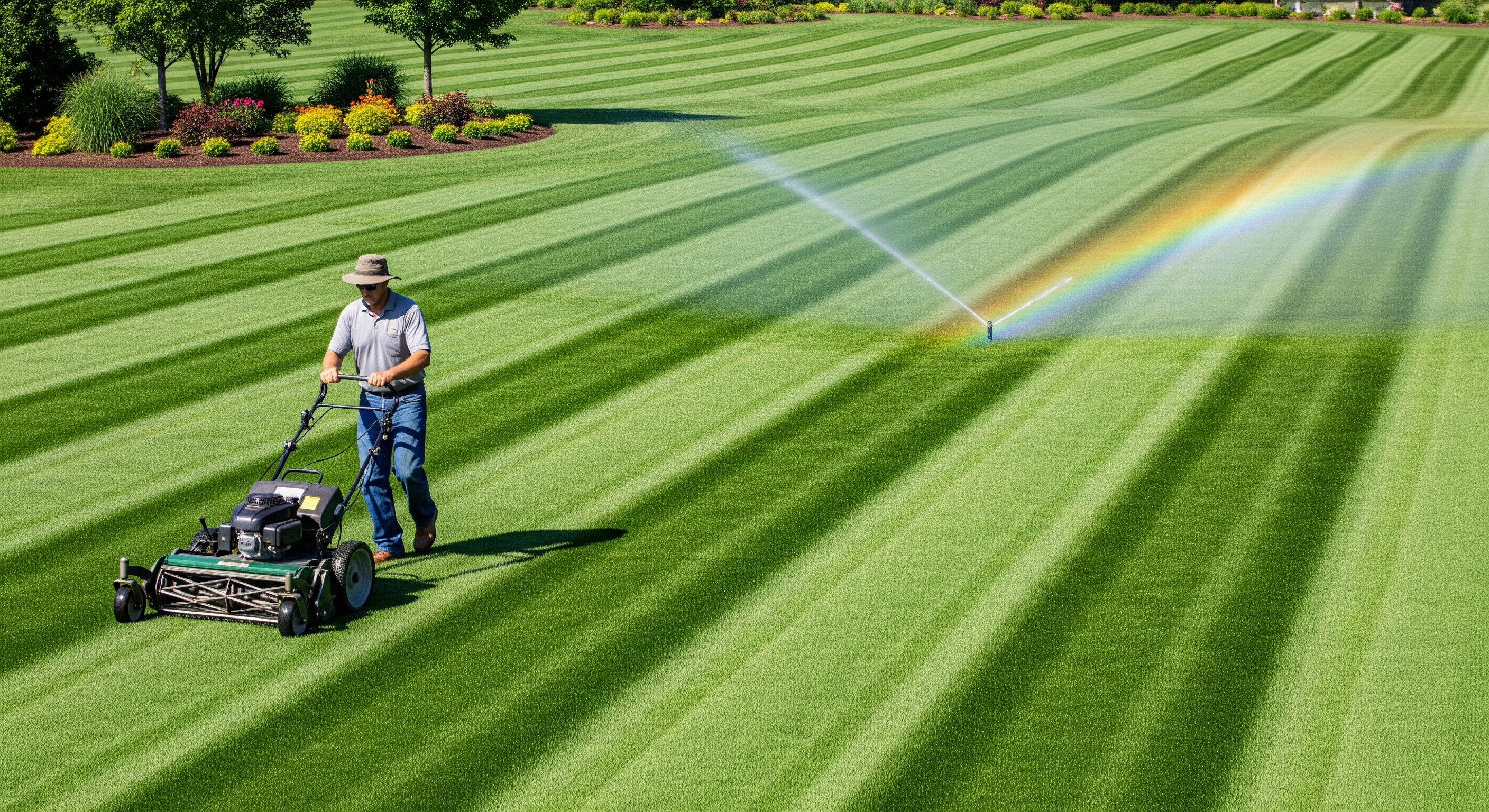 Entretien professionnel d'une pelouse